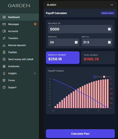 Payoff Calculator UI